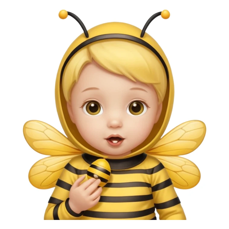 baby girl with pacifier dressed as a bee sticker