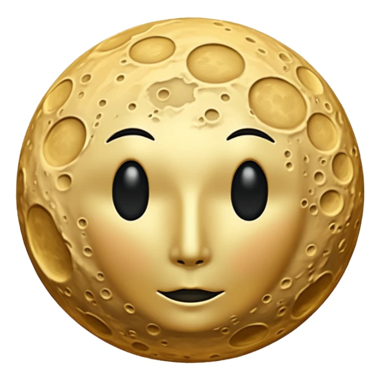 Create a emoji hidden S in moon surface moon colour golden and not face moon and s hidden but view  sticker