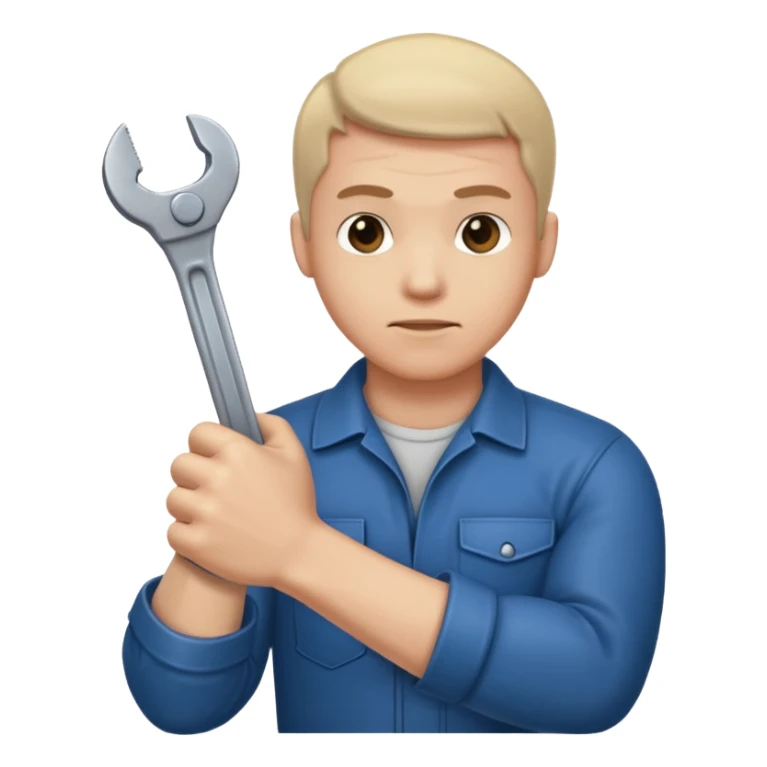 A man's hand clenched a wrench in his fist sticker
