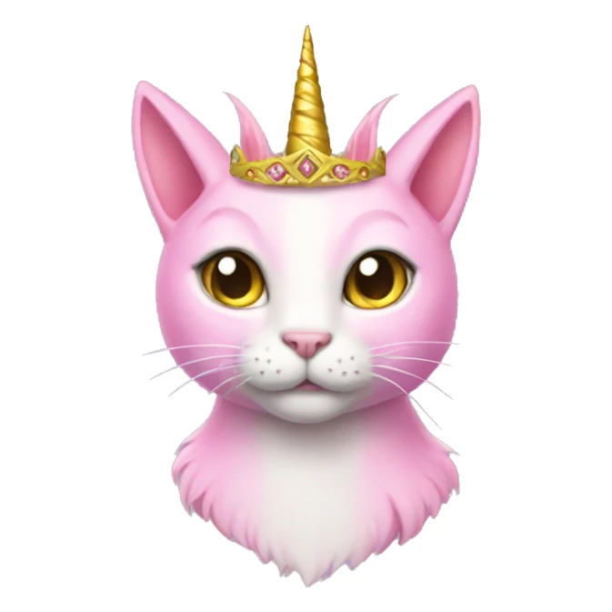 pink cat unicorn queen fairy sticker