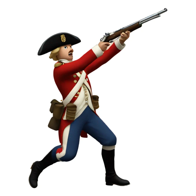 American Revolution soldier shooting British soldier sticker