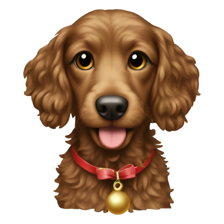Brown Doxiepoo celebrating Christmas  sticker
