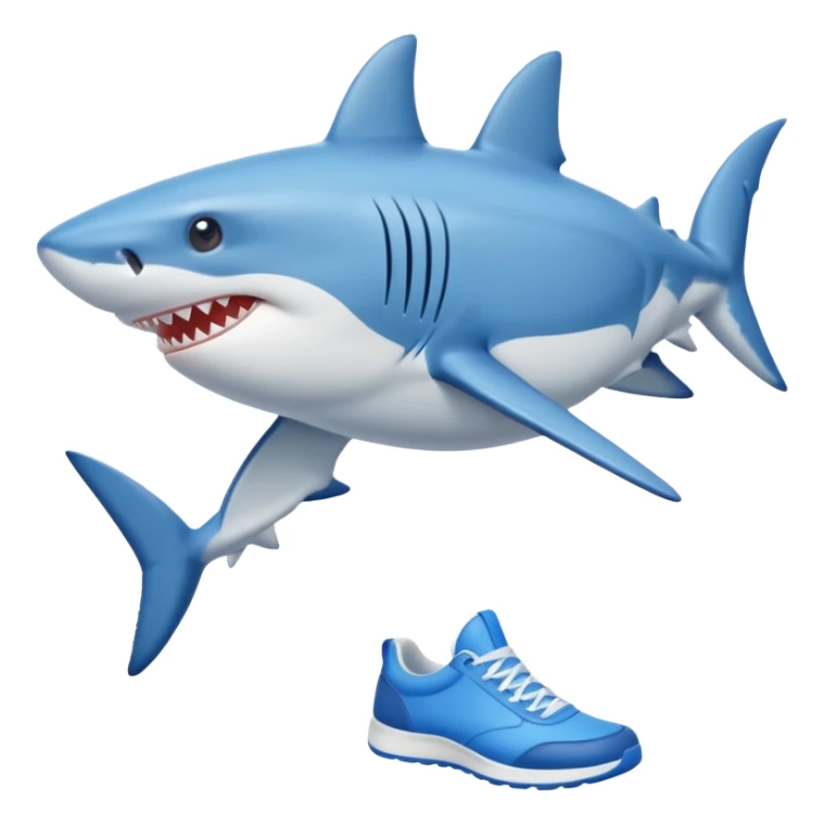 A SHARK WITH 4 LEGS AND WEARING BLUE SNEAKERS  sticker