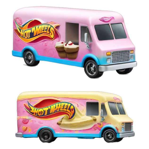 Side view hot wheels sporty 20 foot long banana split Ice Cream step van  sticker