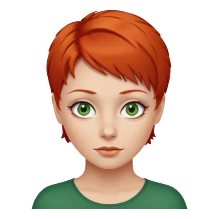 women with very short red hair sticker