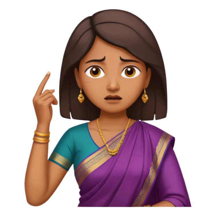 generate an indian female teacher calling. looking mad. Dressed in a saree sticker