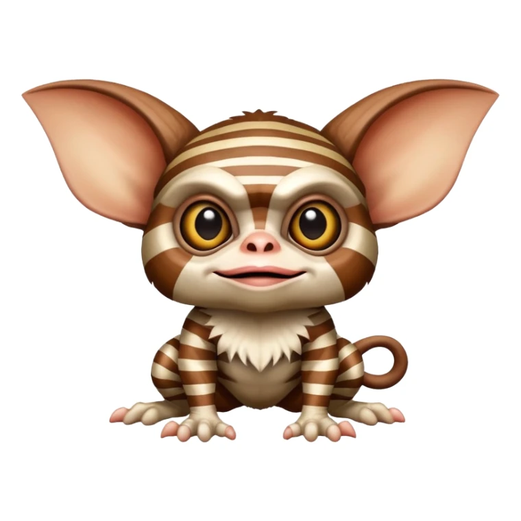 brown and white stripe gremlin fro movie gremlins sticker
