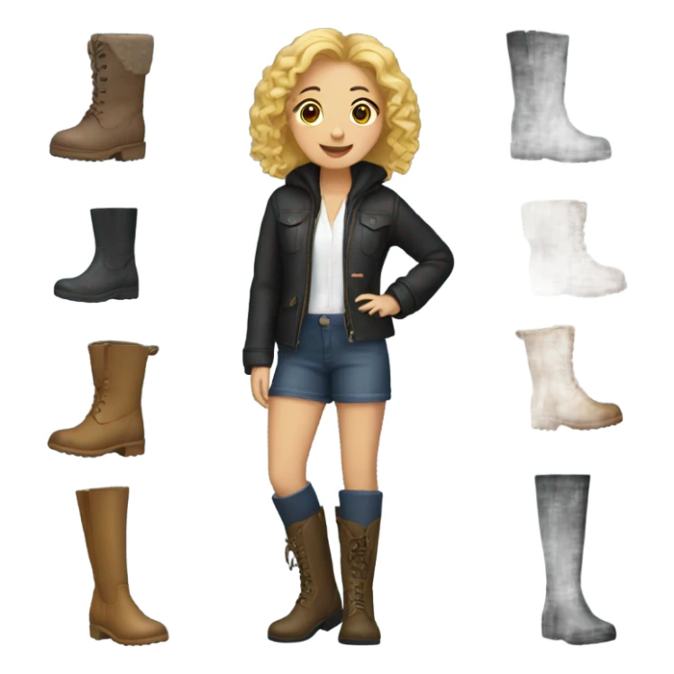 girls in stylish boots sticker