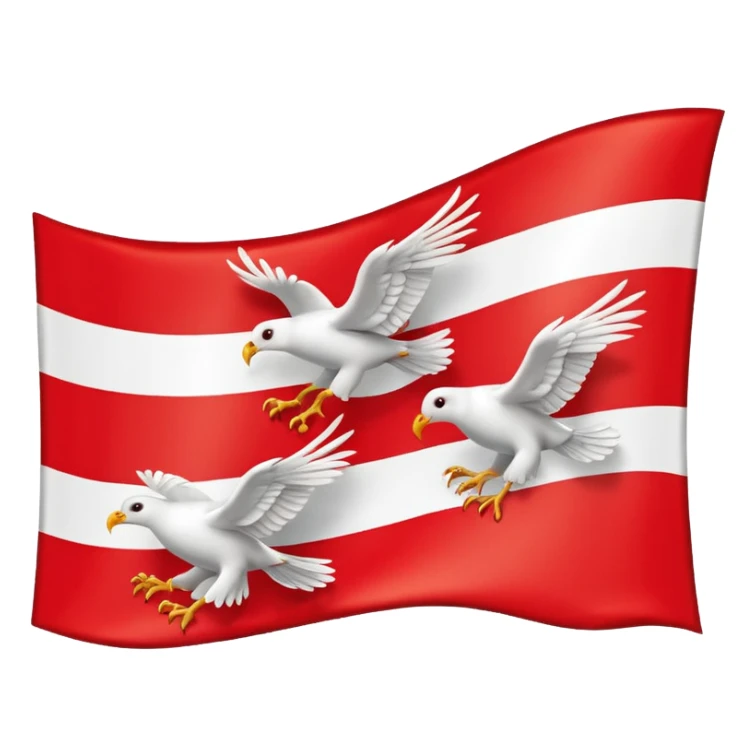 drapeau de Lorraine montrant les trois oiseaux blancs dans la bande rouge diagonale sticker