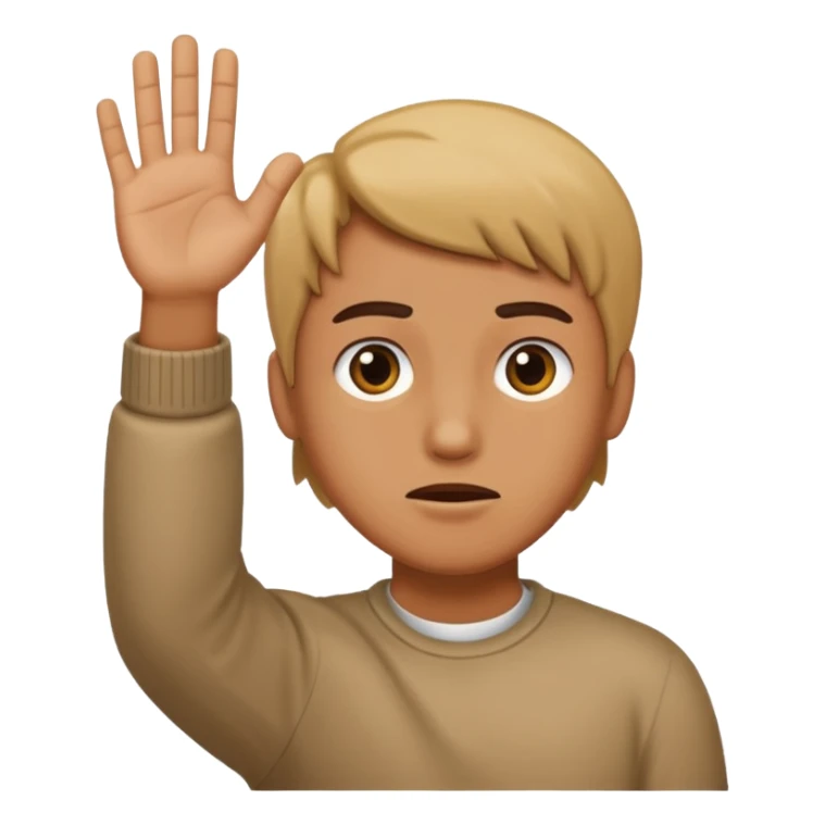holding up a hand confused to stop sticker
