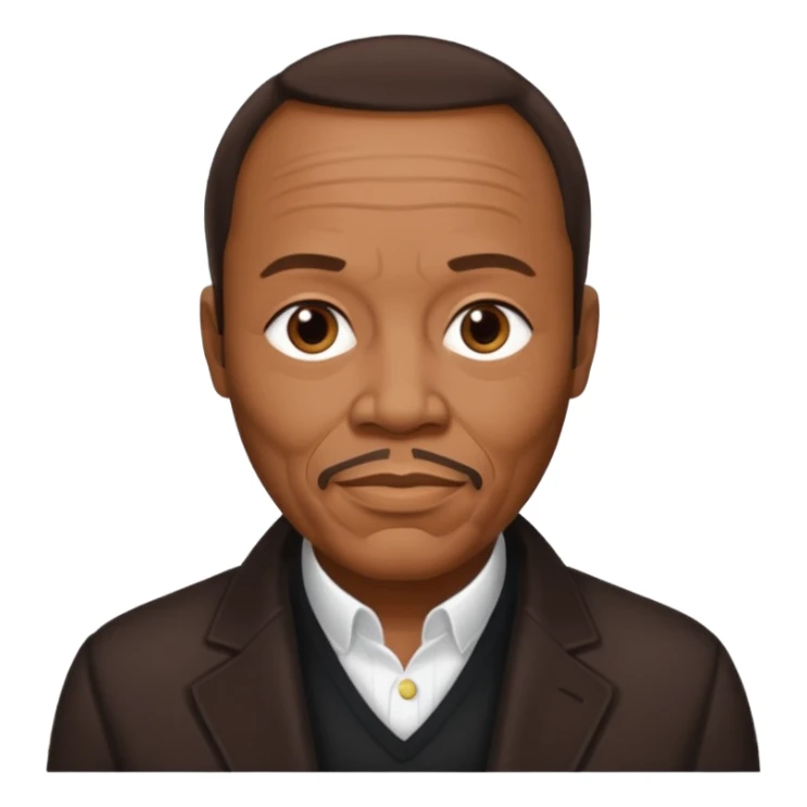 Quincy Jones with dark brown hair sticker