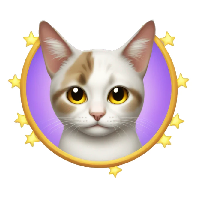 cat giving side eye with angel halo sticker