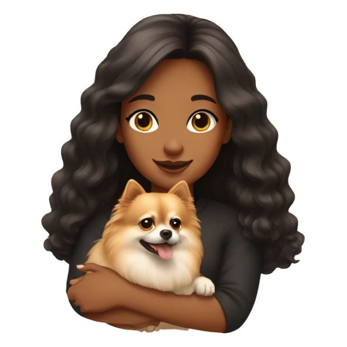 Girl with Pomeranian  sticker