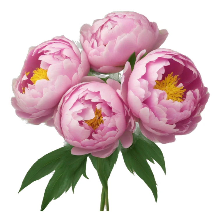 Peonies buket of flowers inside a newspaper sticker