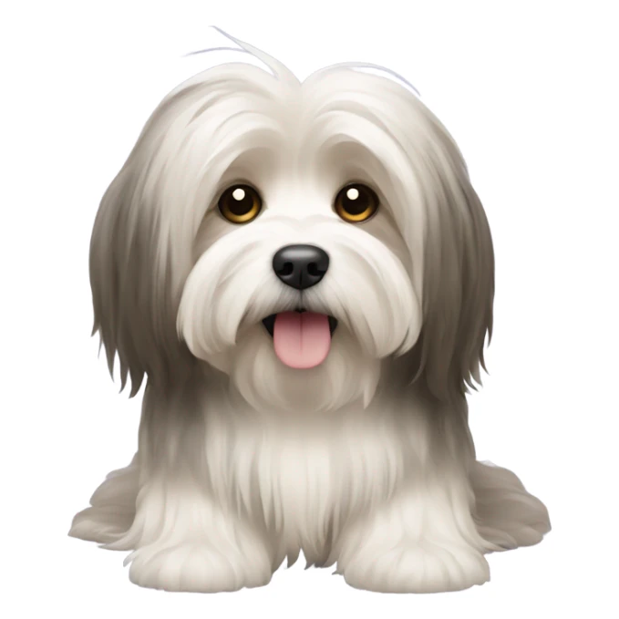 Havanese with long hair down to the floor sticker