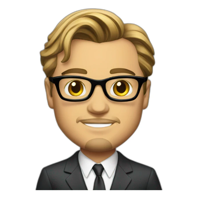 leonardo dicaprio cartoon wearing suit sticker