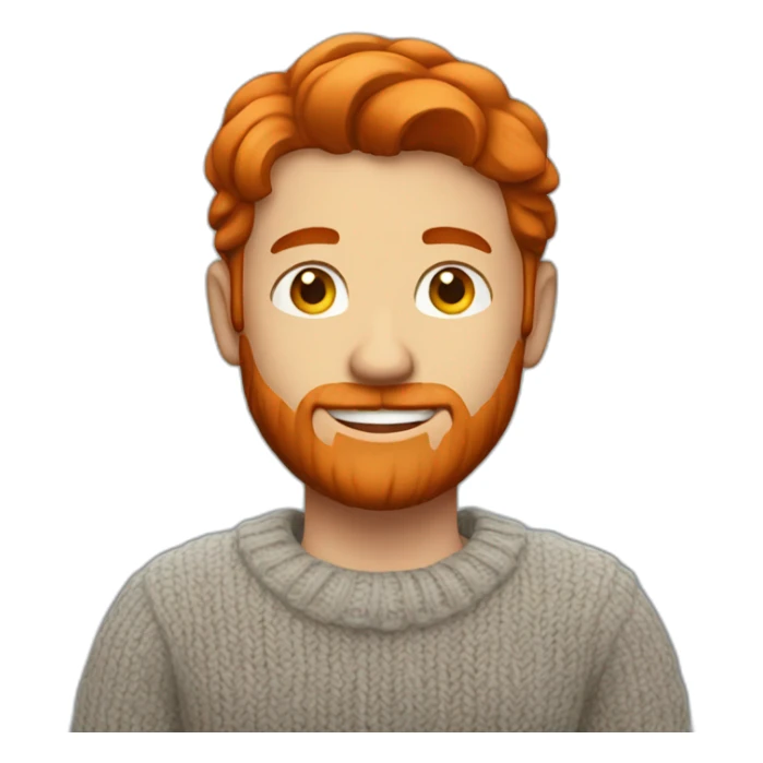 man red hair wearing sweater with shirt raising hand sticker