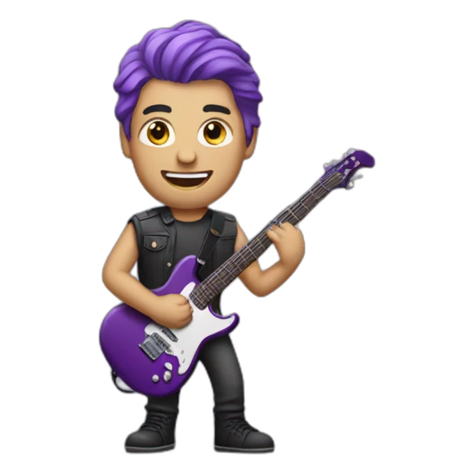 A man guitarist with purple hair sticker