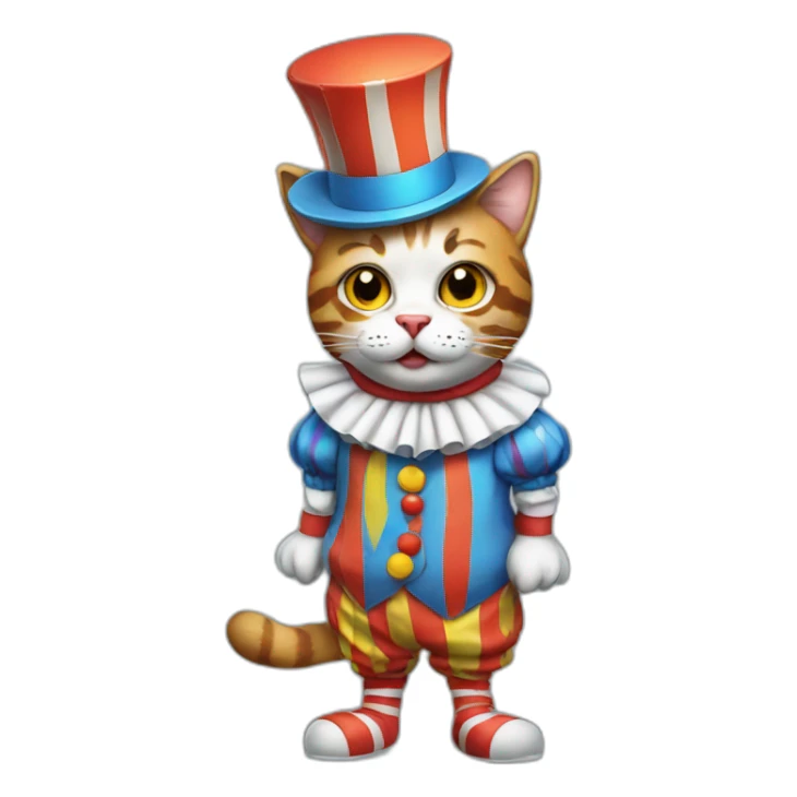 cat in a clown outfit sticker