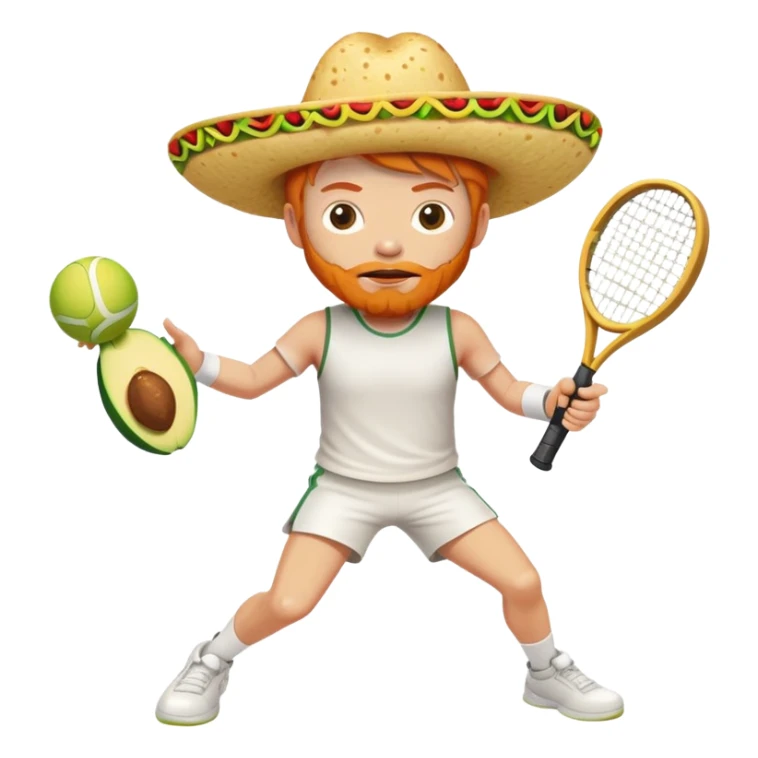 Ginger person with a taco head, playing tennis  sticker