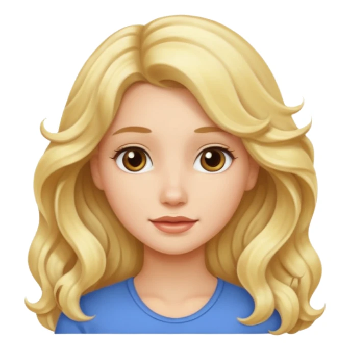 Beautiful blonde wavy long hair girl sticker