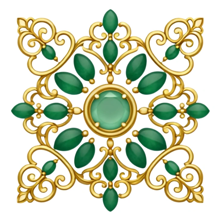 Jade and gold filigree sticker