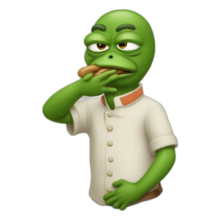 pepe choking making universal choking sign sticker