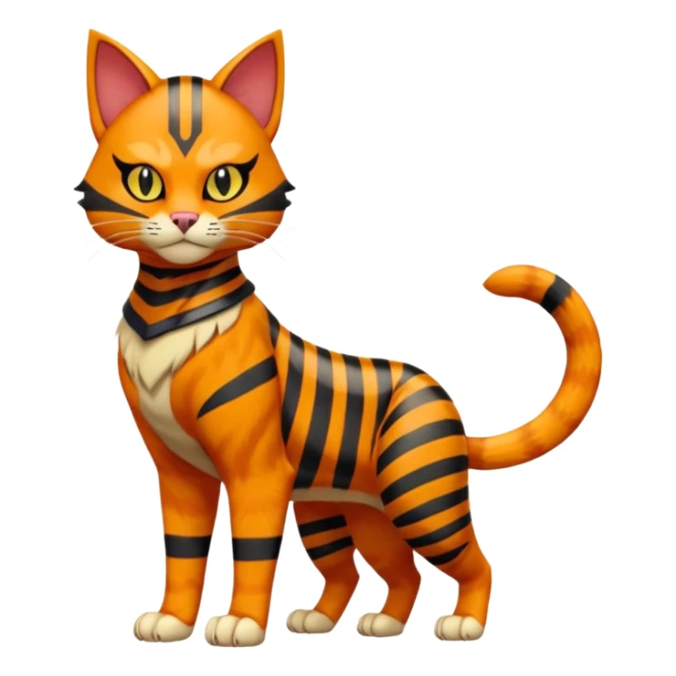 Torracat-Bastet-Fakémon-hybrid-creature (full body)  sticker