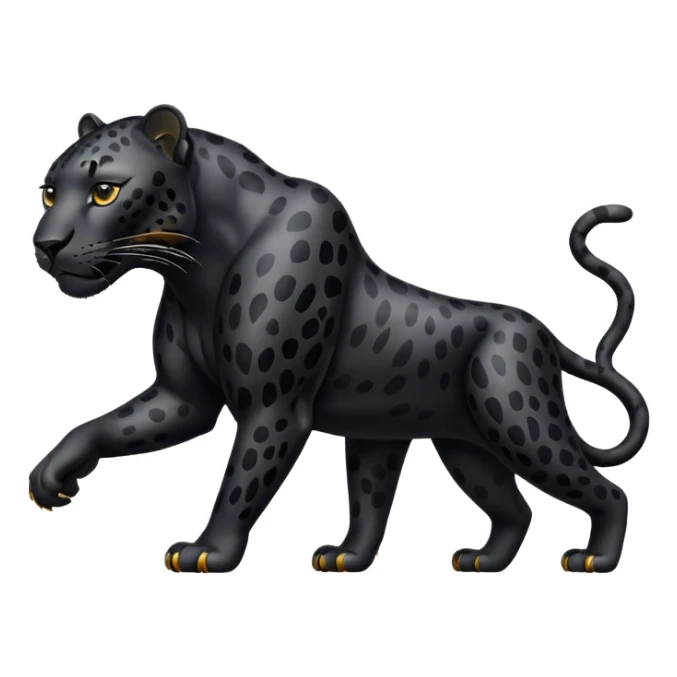 A black leopard walking  like this sticker