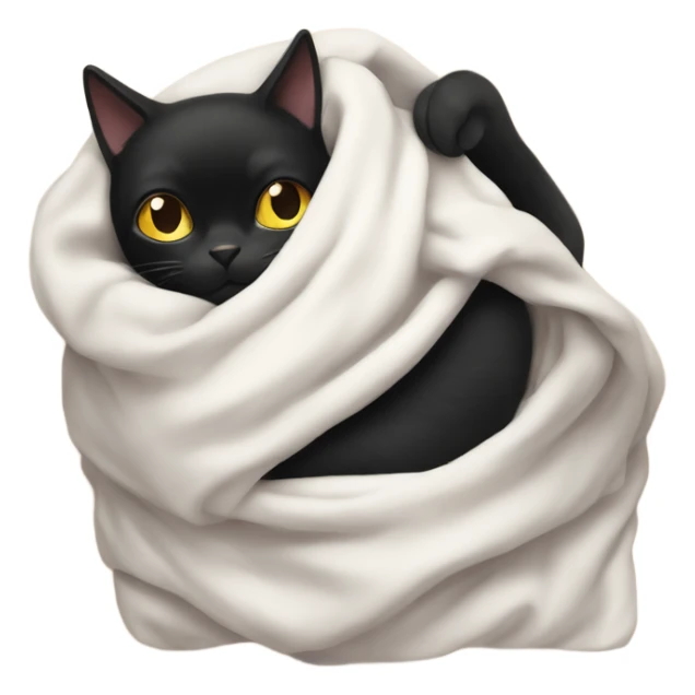 Black cat with White girl cosy under a blanket sticker