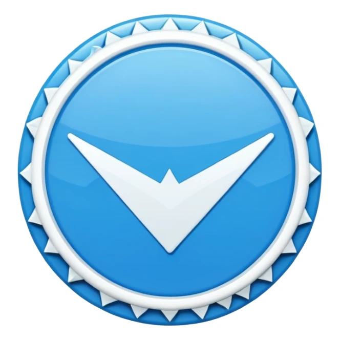 A high-quality 3D render of the Instagram Blue Verification Tick badge. The icon should be a bright blue serrated circle with a clean white checkmark in the center. Glossy finish, soft studio lighting, isolated on a pure white background, 8k resolution, realistic textures." sticker