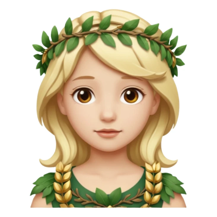 a blonde girl wearing laurel wreaths sticker