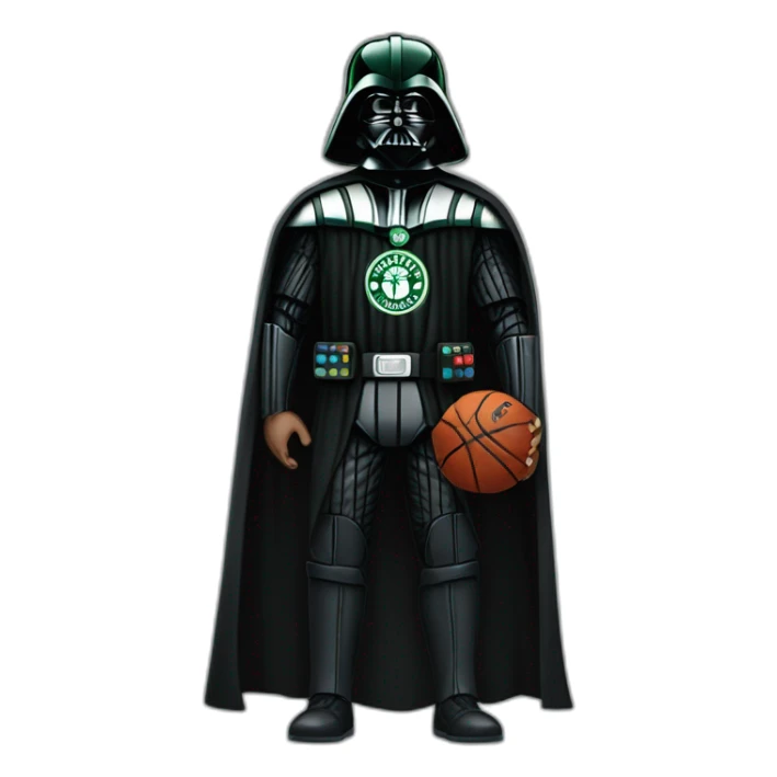 darth vader wearing boston celtics jerssey sticker