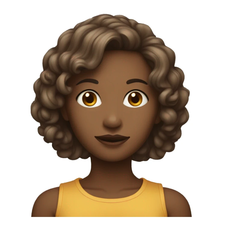 Mulher, com cabelo castanho e olhos, cor da pelo branca, olhos ligeiramente puxados  sticker