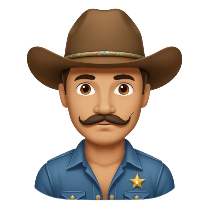 tattooed and mustached cowboys sticker