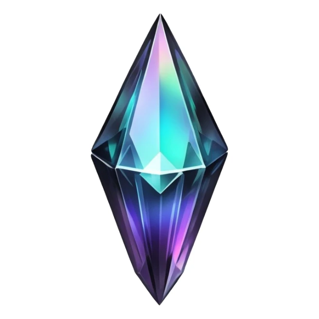 Black iridescent nebula crystal shard sticker