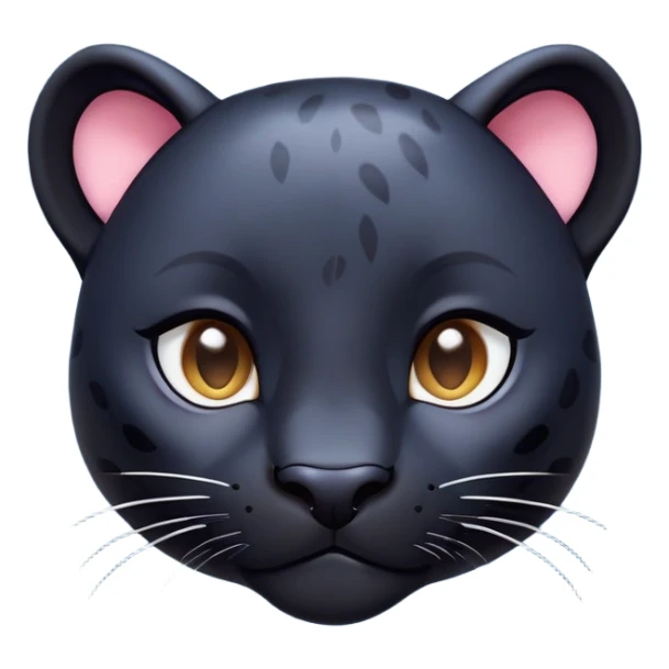cinematic-cute-panther-portrait-emoji,-head-tilted-playfully-and-inquisitively,-with-a-smooth,-streamlined-form-accentuated-by-a-subtle-sheen-and-round,-sparkling-eyes-filled-with-charm,-simplified-yet-irresistibly-adorable-features, zoomed out showing the houlders sticker