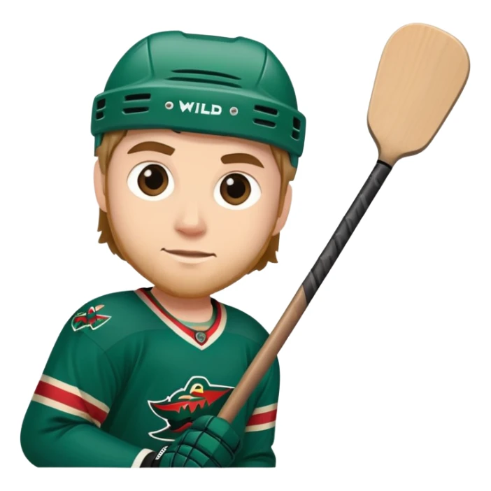 Minnesota Wild ice hockey player with one stick and puck sticker