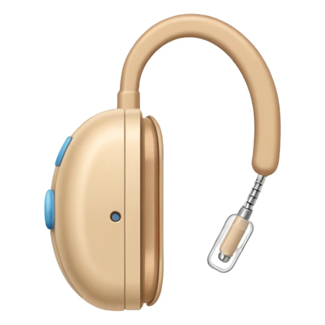 Telinga aid, hearing aid color beinge tapi earmold color white  sticker