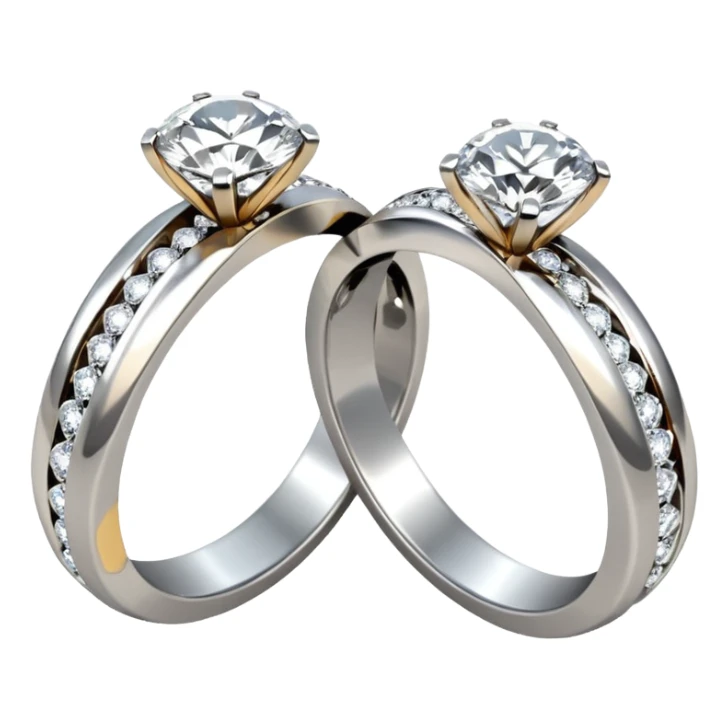 Diamond ring 💍 2 rings  twist with each other like engagement rings for man and women sticker