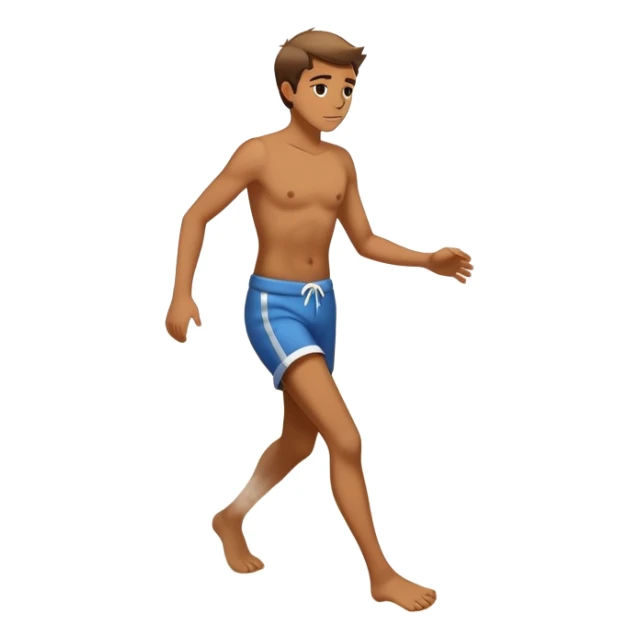 person tiptoeing quickly across extremely hot beach sand with steam rising from their footprints sticker