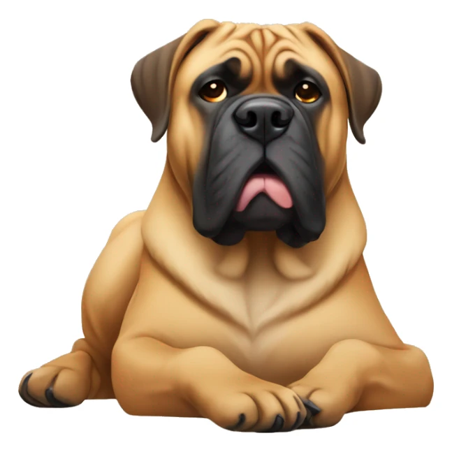 Bullmastiff lounging around  sticker