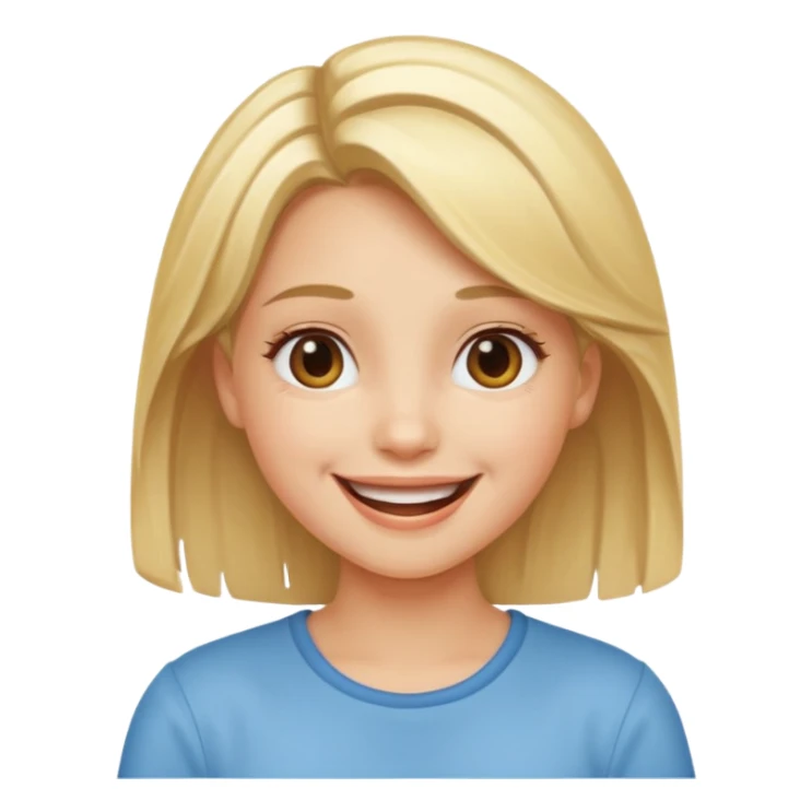 girl with blond hightlight  emoji sticker