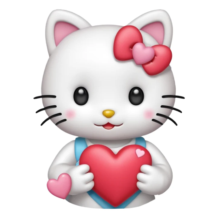 Genera esta emojis 🤍 con un hello Kitty en el medio sticker