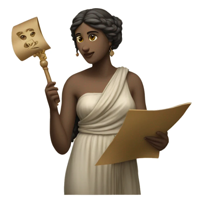 Sappho holds a scroll in her hand sticker