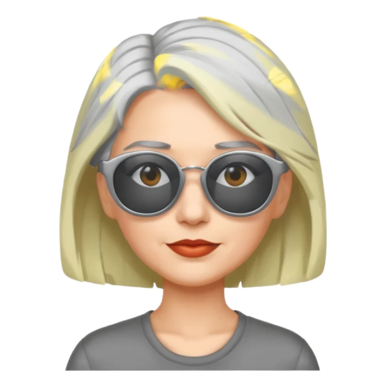 Woman with cool grey hair and shades sticker