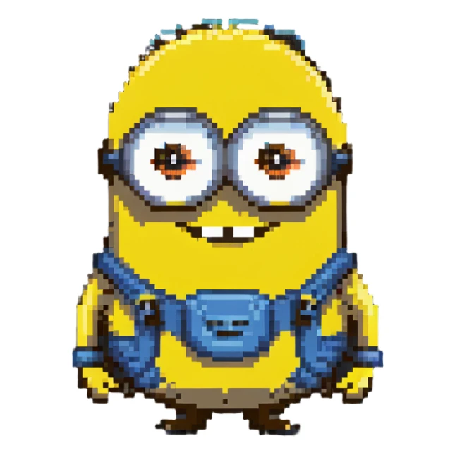 happy Minion pixel art character sticker