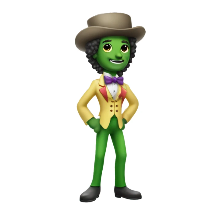 dandy from dandy's world. A rainbow flower with a rubberhose toon body. with an off white body and green arms and legs sticker
