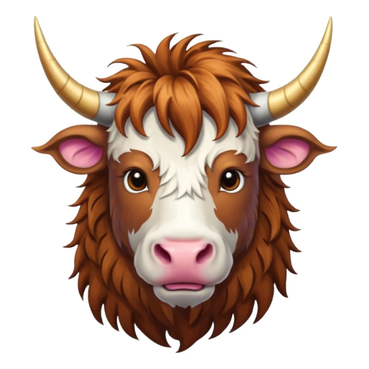 Badass Male unicorn highland cow sticker