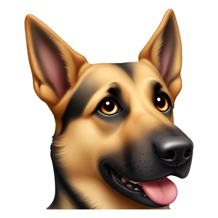German shepherd with tongue out and tan Labrador retriever with black around his eyes sticker